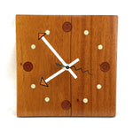Load image into Gallery viewer, KingWood Mahogany Wall Clock w/ Epoxy Inlay Pearl White &amp; Burnt Orange
