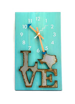 Load image into Gallery viewer, KingWood Wood &amp; Metal Quartz Wall Clock &quot;Texas Love&quot;
