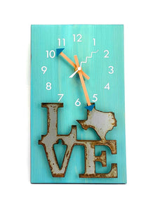 KingWood Wood & Metal Quartz Wall Clock "Texas Love"