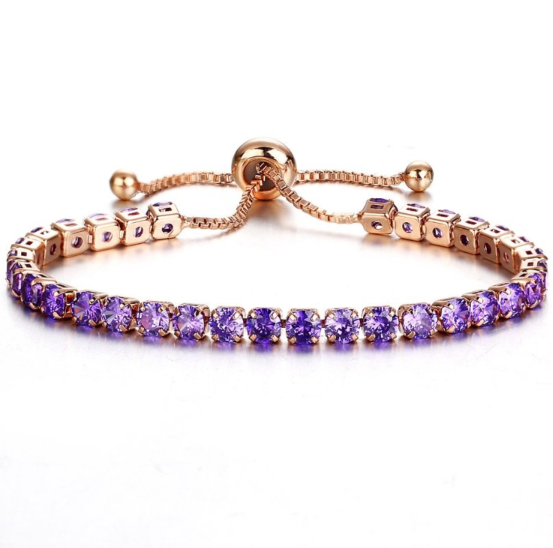 Jewelry inlaid crystal push-pull bracelet ladies gold full diamond single-row jewelry