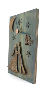 KingWood Wood & Metal Wall Clock "Moonlight Dance"