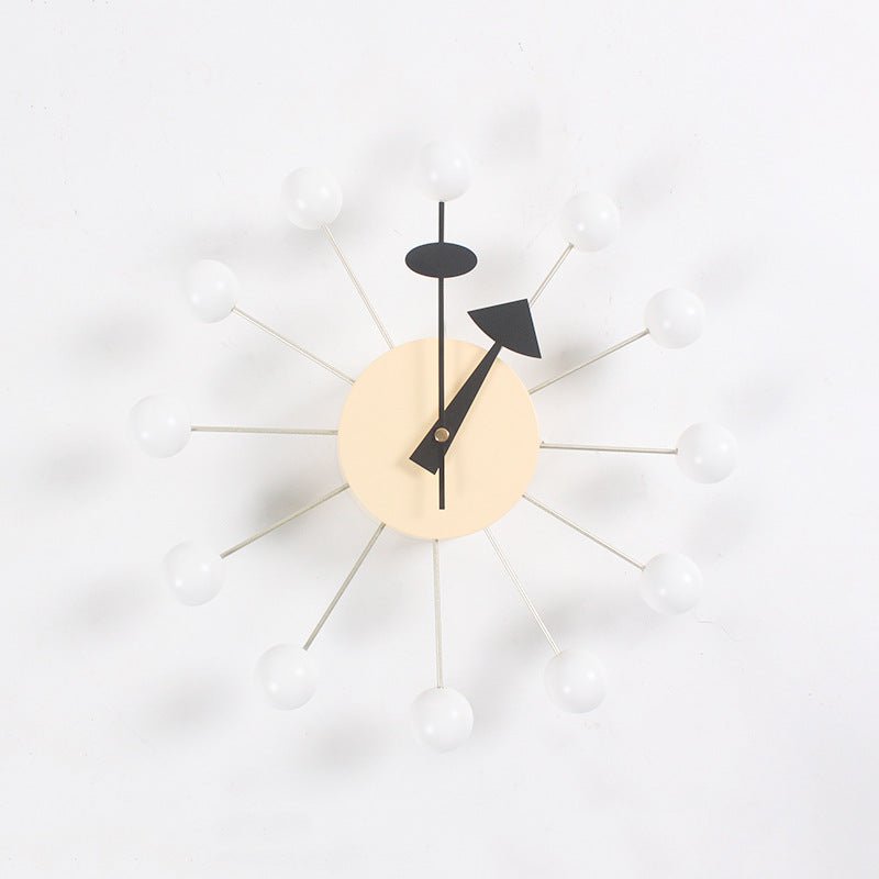Modern Ball Wall Clock white Starburst