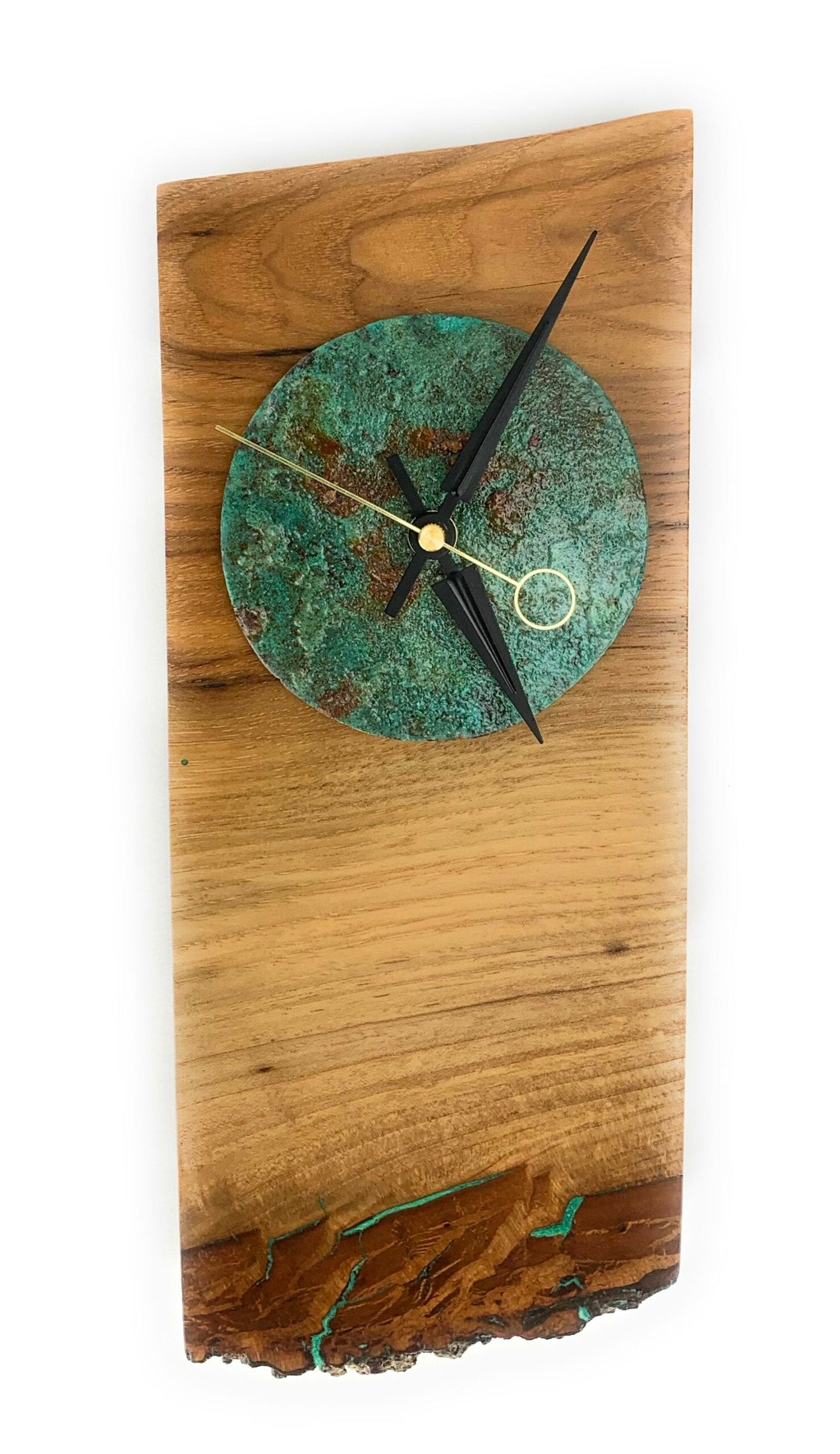 KingWood Live Edge Texas Pecan Slab Wall Clock "Earthly Wonder"