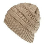 Load image into Gallery viewer, Mixed Color Knitted Wool Hat Ladies Non-labeled Ponytail Hat
