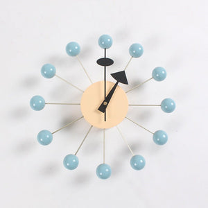 Modern Ball Wall Clock, blue Starburst