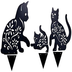 Cats In The Garden Metal Art W/ Spikes 