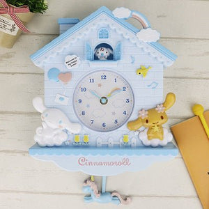 Cartoon Battery Swing Wall Clock Children's Princess Room Cute Decoration Clock
