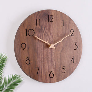 Black Walnut Solid Wood Wall Clock Nordic Simplicity