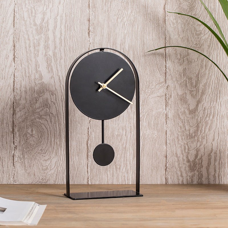 Modern Nordic Italian Style Wrought Iron Desk Clock Ornaments
