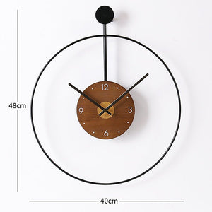 Wood & Wire Wall Clock black