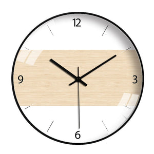 Creative Modern Minimalist Wood Grain Color Clock
