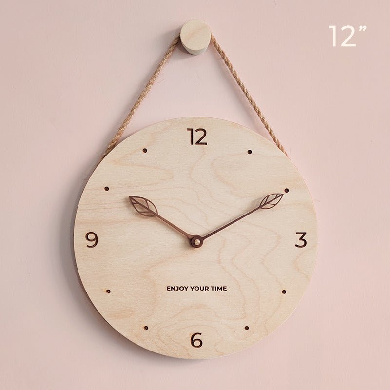 Wooden Sling Creative Wall Clock Nordic Home Living Room Clock Decoration