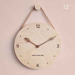 Wooden Sling Creative Wall Clock Nordic Home Living Room Clock Decoration