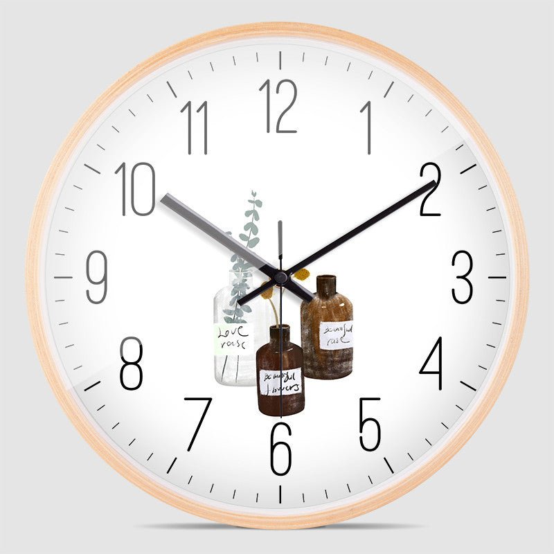 Solid Wood Simple Japanese Style Silent Wall Clock