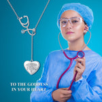 Load image into Gallery viewer, Sterling Silver Nurse Stethoscope Necklace
