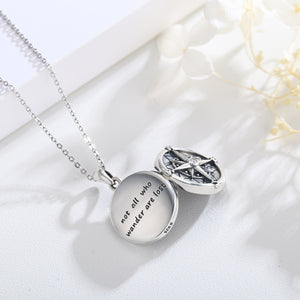 I'm Not Lost Compass Photo Necklace