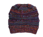 Load image into Gallery viewer, Mixed Color Knitted Wool Hat Ladies Non-labeled Ponytail Hat
