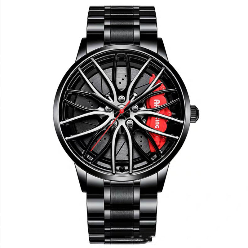 Auto Racing Sport Wheel Watch red