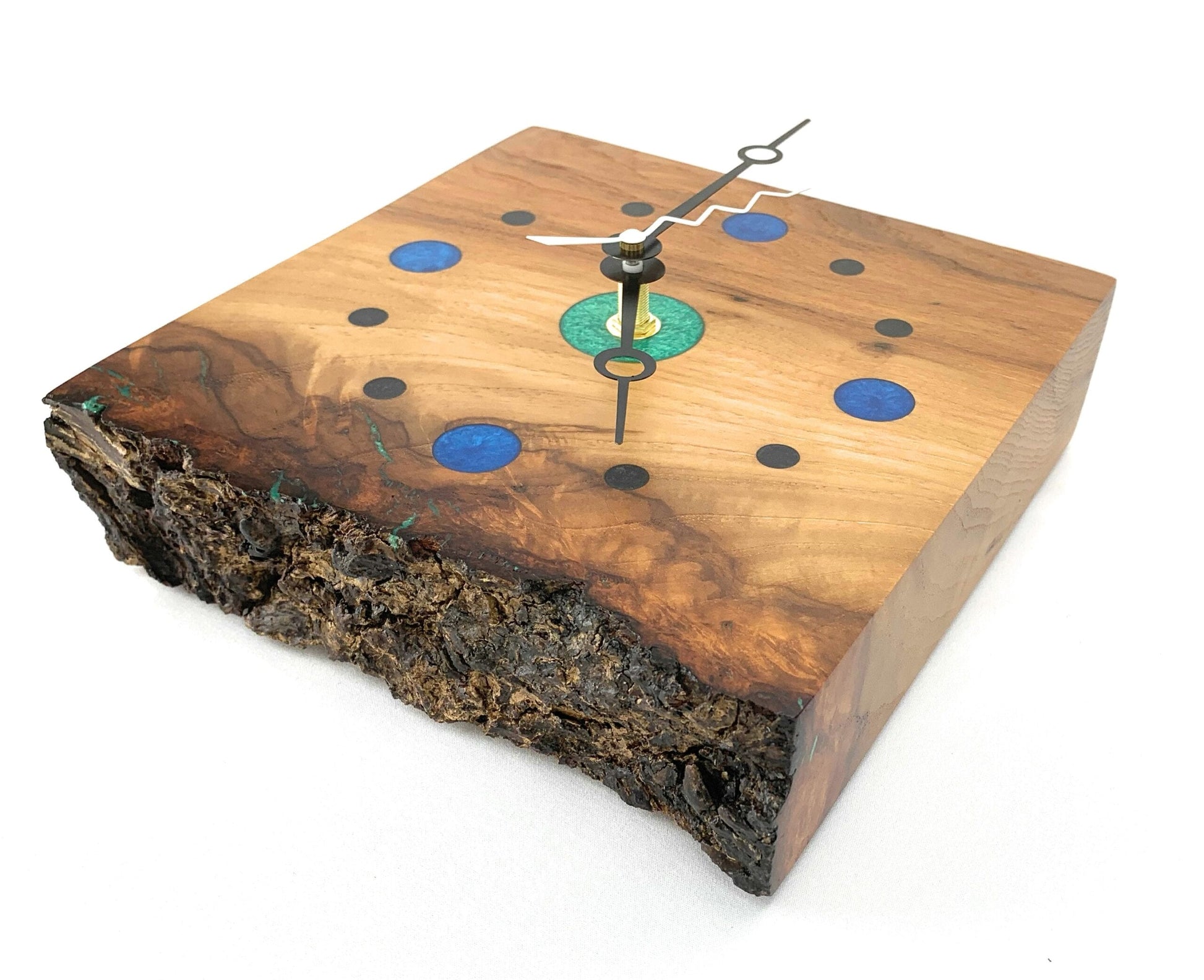 KingWood Live Edge Texas Pecan Slab Wall Clock "Observation"