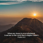 Load image into Gallery viewer, Sacred Cross Necklace, Bible Verse Psalm 61:2, Sunset Mountain card only
