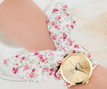 Load image into Gallery viewer, Striped printed gold shell watch
