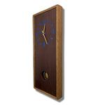 Load image into Gallery viewer, KingWood Cedar Pendulum Clock In Gold &amp; Blue 
