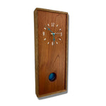 Load image into Gallery viewer, KingWood Pendulum Wall Clock In Cedar &amp; Blue left
