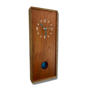 KingWood Pendulum Wall Clock In Cedar & Blue left
