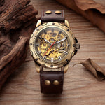Load image into Gallery viewer, Mens Skeleton Steampunk Automatic Mechanical Watch
