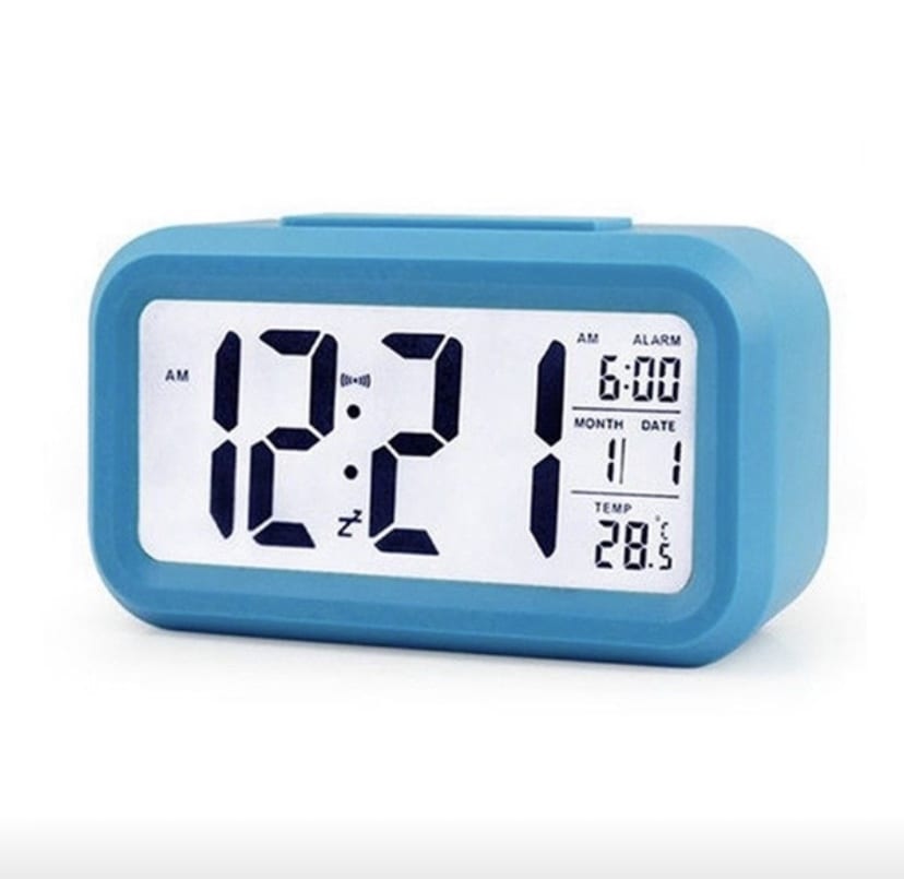 Compact LED Screen Alarm Clock in blue