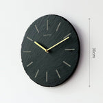 Load image into Gallery viewer, Natural Slate Stone Brass Scale Swing Clock
