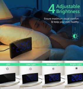 Large 5 Inch Display LED Alarm Clock adjustable brightness