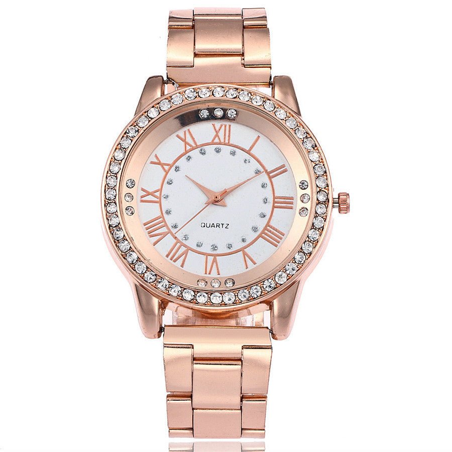 Vansvar Brand Rose Gold Watch Stainless Steel Wristwatches Female Clock
