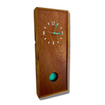 Load image into Gallery viewer, KingWood Pendulum Wall Clock In Cedar &amp; Turquoise on left
