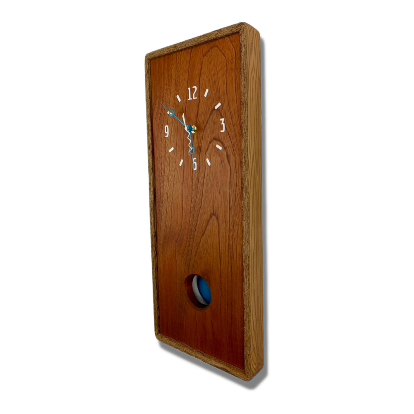 xKingWood Pendulum Wall Clock In Cedar & Blue right