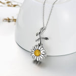Load image into Gallery viewer, Sunflower Silver Urn Necklace Keepsake Ashes Hair Memorial Pendant Locket

