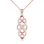 Load image into Gallery viewer, Sterling Silver Irish Celtic Knot Opal Pendant Necklace
