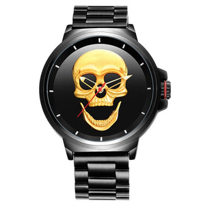 3D Skull Watch gold