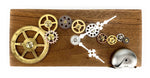 Load image into Gallery viewer, KingWood Reclaimed Walnut Slab Wall Clock with Brass Gears &quot;Silver Bell&quot;
