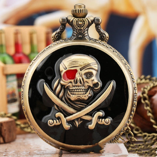 Skull & Crossbones Pocket Watch or Necklace