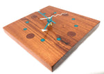 Load image into Gallery viewer, KingWood Mahogany Wood Wall Clock w/ Epoxy Inlay Turquoise &amp; Burnt Orange
