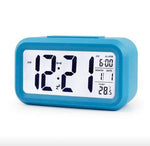 Load image into Gallery viewer,   Compact LED Screen Alarm Clock in blue
