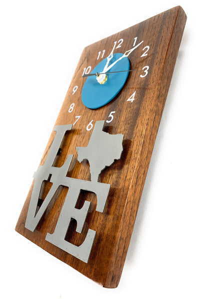 KingWood Wood & Metal Wall Clock "Texas Love" 