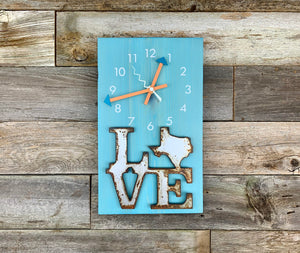 KingWood Wood & Metal Quartz Wall Clock "Texas Love"