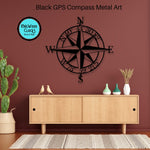 Load image into Gallery viewer, Compass Rose Metal Wall Art w/ Personalized GPS Coordinates
