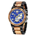Load image into Gallery viewer, Kunhuang New Men&#39;s Watch Big Dial Movement Multi Function Sandalwood Quartz Watch With Luminous
