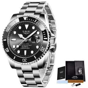 Lige Fashion Hot Style Men's Watch Quartz Three-Hand Watch Waterproof Clock