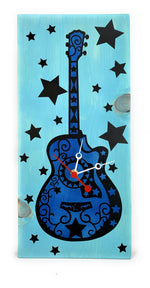 Load image into Gallery viewer, KingWood &quot;Guitar Star&quot; Wood Plank Wall Clock
