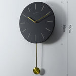 Load image into Gallery viewer, Natural Slate Stone Brass Scale Swing Clock
