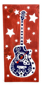Load image into Gallery viewer, KingWood &quot;Guitar Star&quot; Wood Plank Wall Clock
